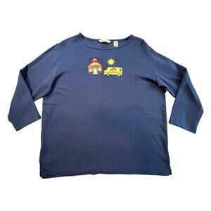 Bechamel Vintage 90s Y2K School Teacher Theme Embroidered Shirt B2S Top